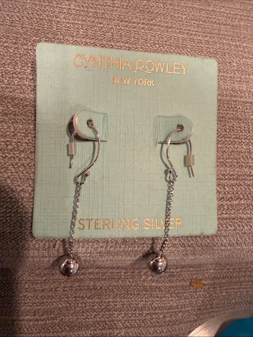 Cynthia Rowley Silver Dangle Chain Ball Earrings